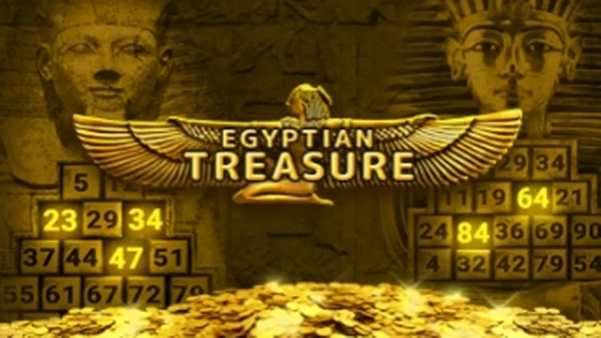 Interface do jogo Egyptian Treasure com temática egípcia